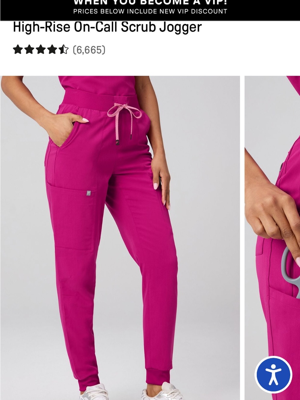 Fabletics Hibiscus High Rise On-Call Scrub Joggers - Picture 4 of 16